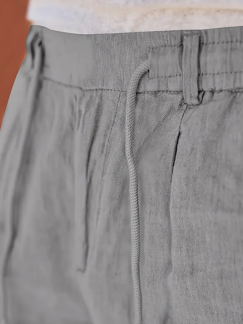 Van Der Waal™ | Linnen Broek met Trekkoord