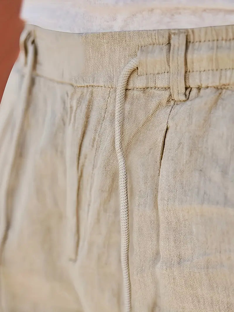 Van Der Waal™ | Linnen Broek met Trekkoord