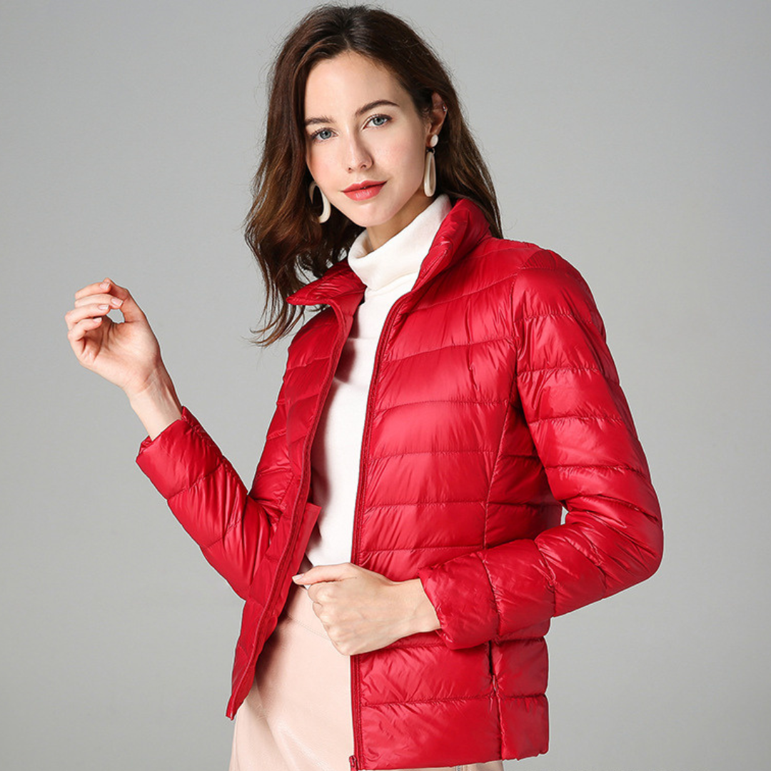 Aurora | Nieuwe Ultralichte Jas met Witte Donzen Veren