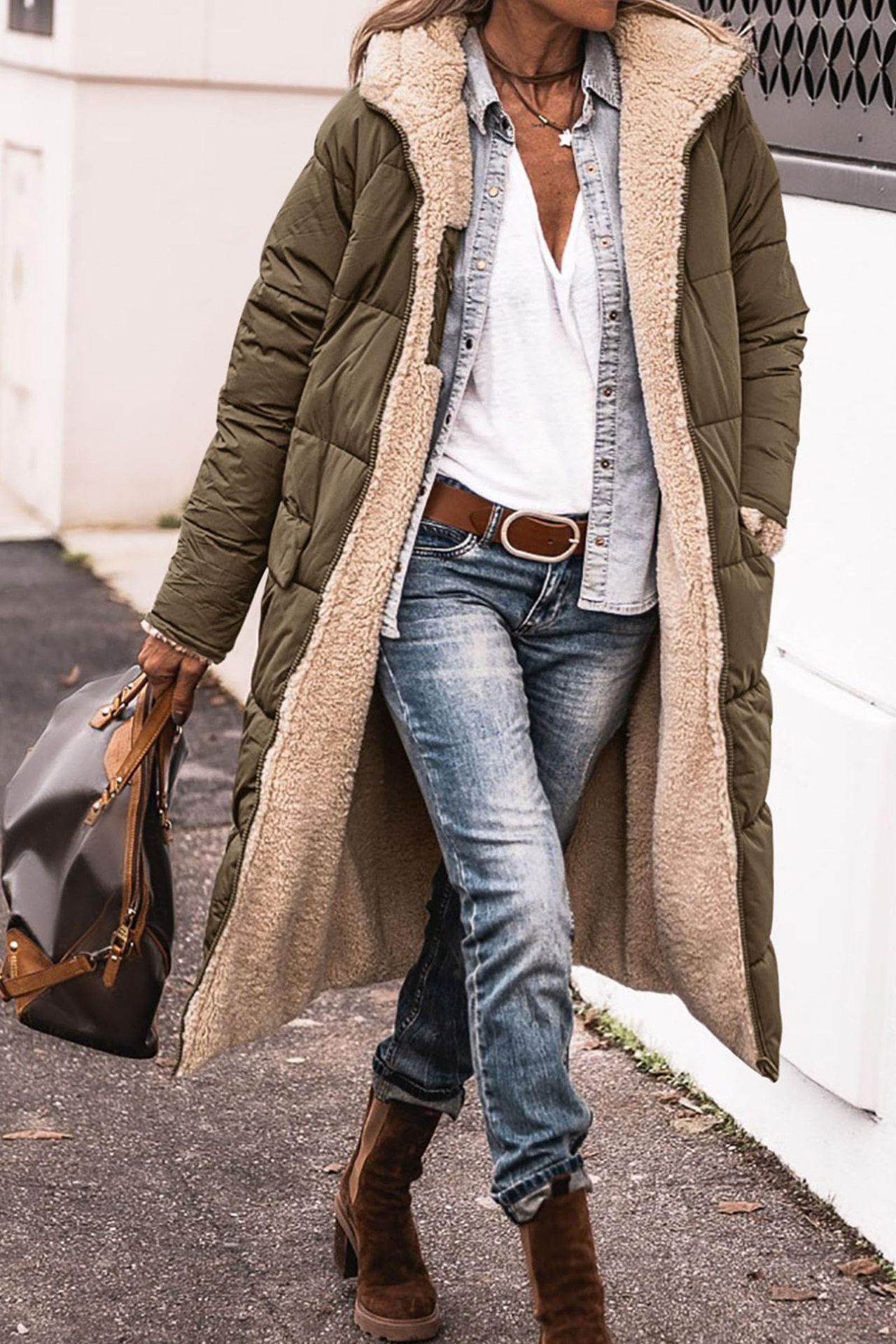 Johna – Luxe Omkeerbare Sherpa Jas