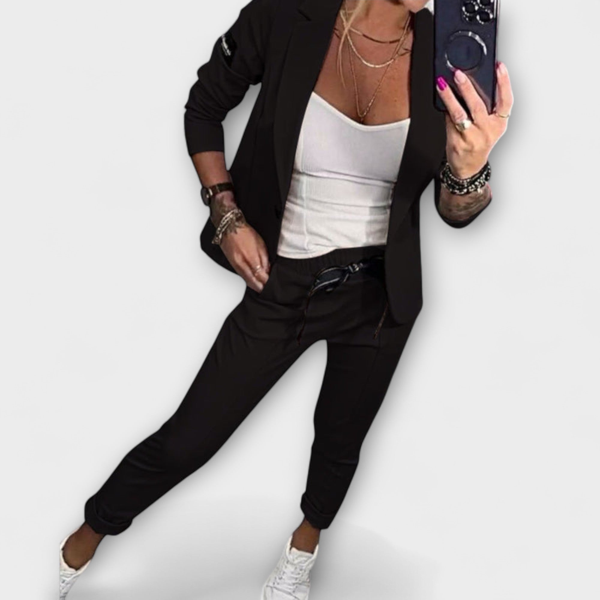 Vionne | Elegante combinatie van overhemd, jasje en broek