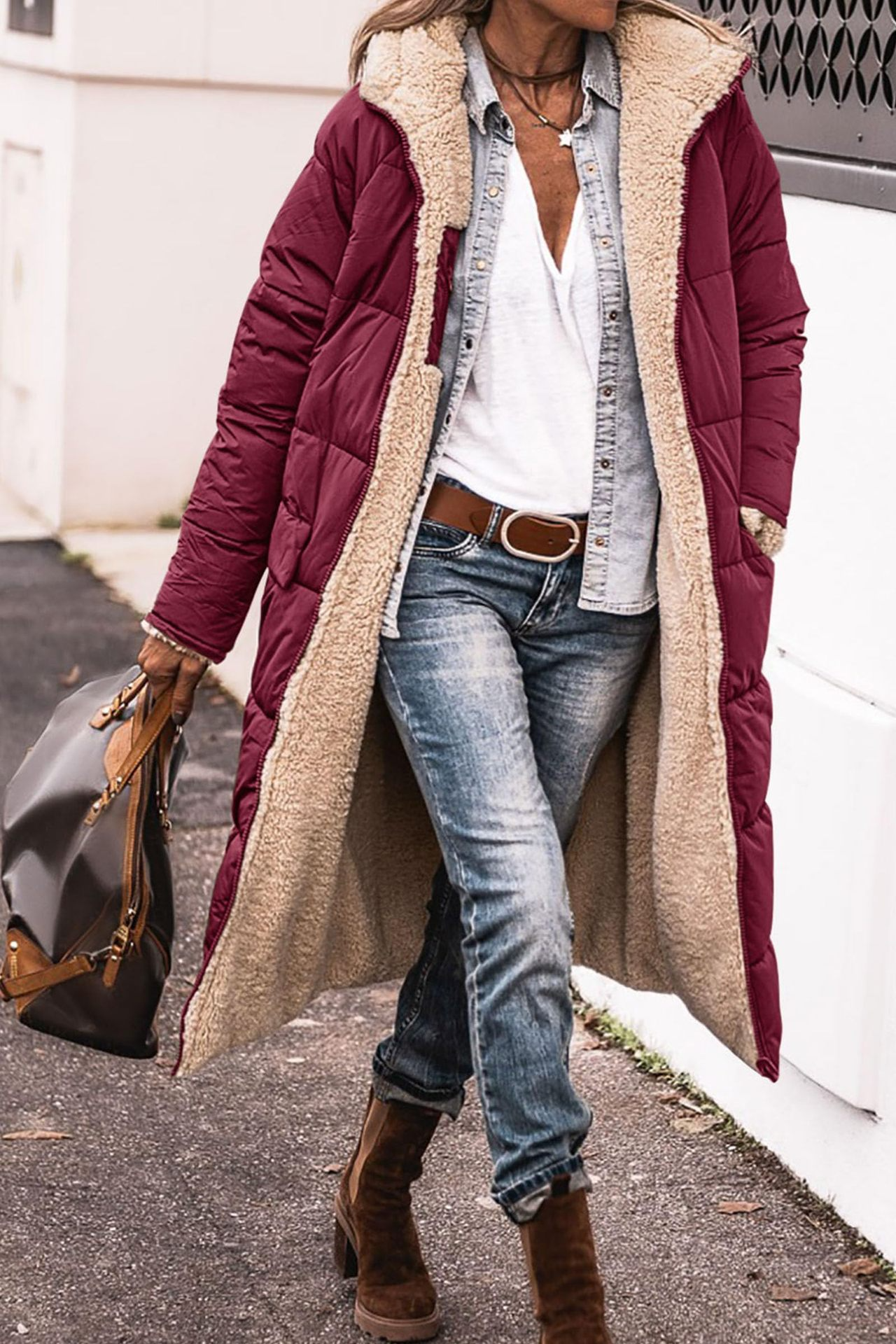 Johna – Luxe Omkeerbare Sherpa Jas