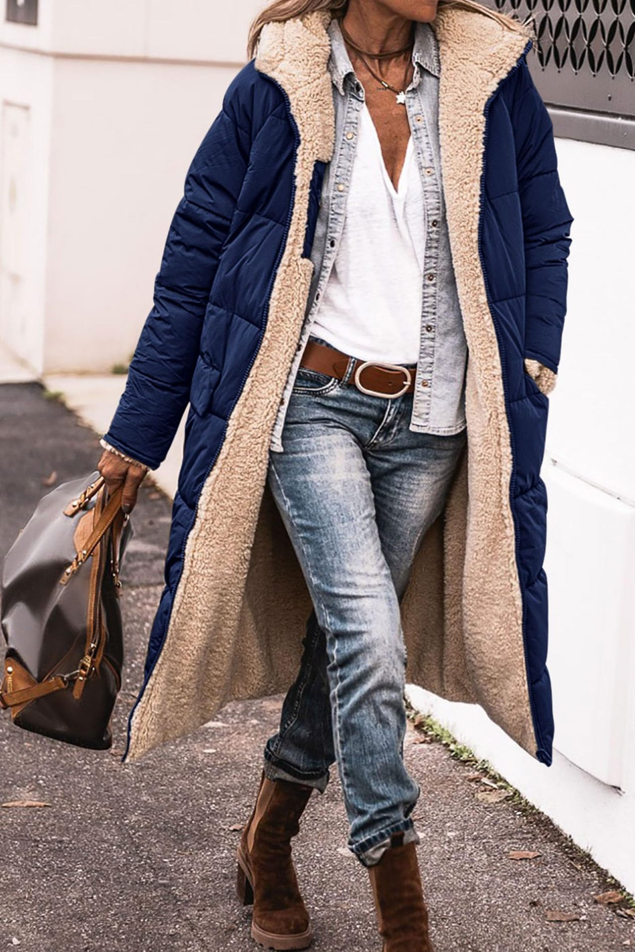 Johna – Luxe Omkeerbare Sherpa Jas