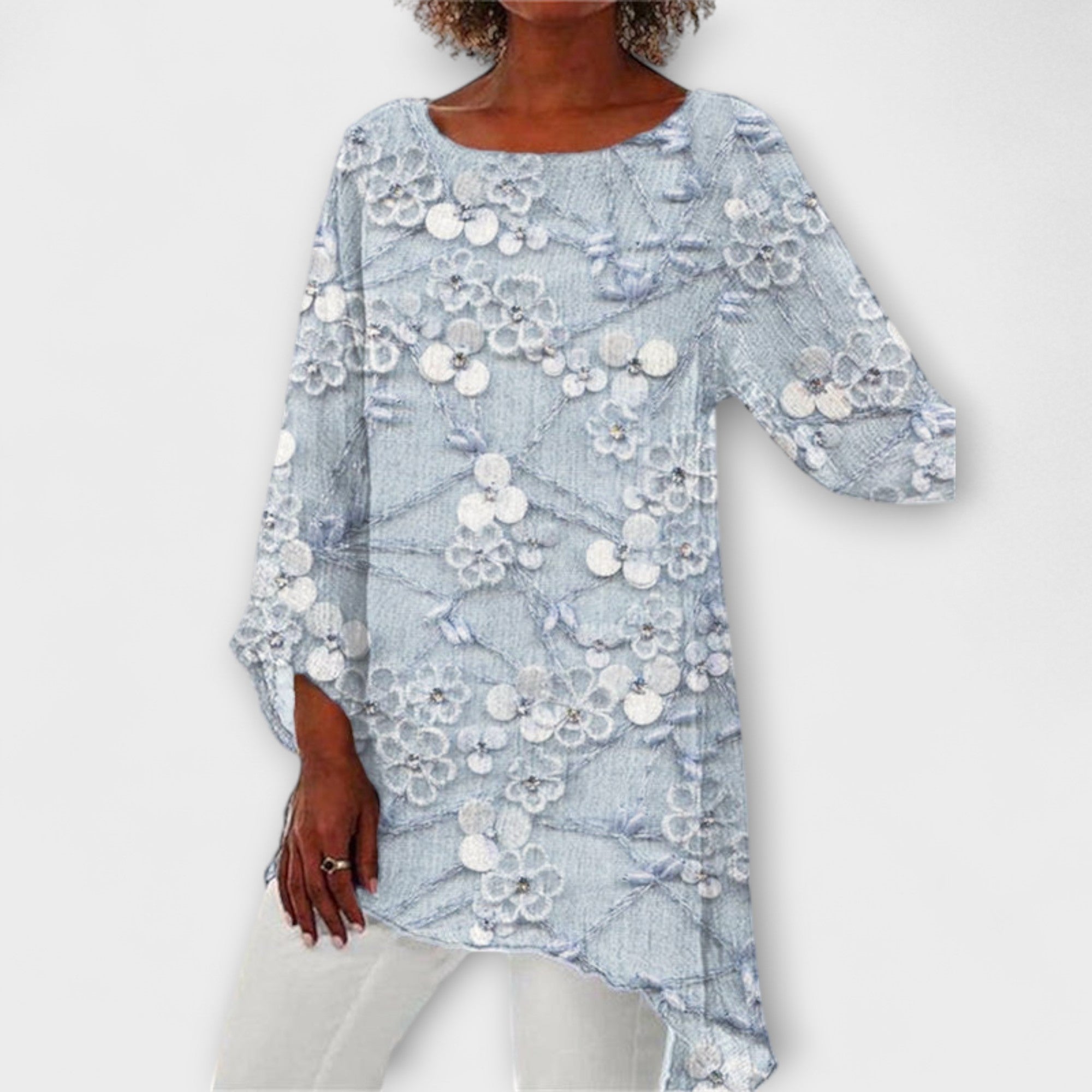 Harper - Blouse with floral crystal print