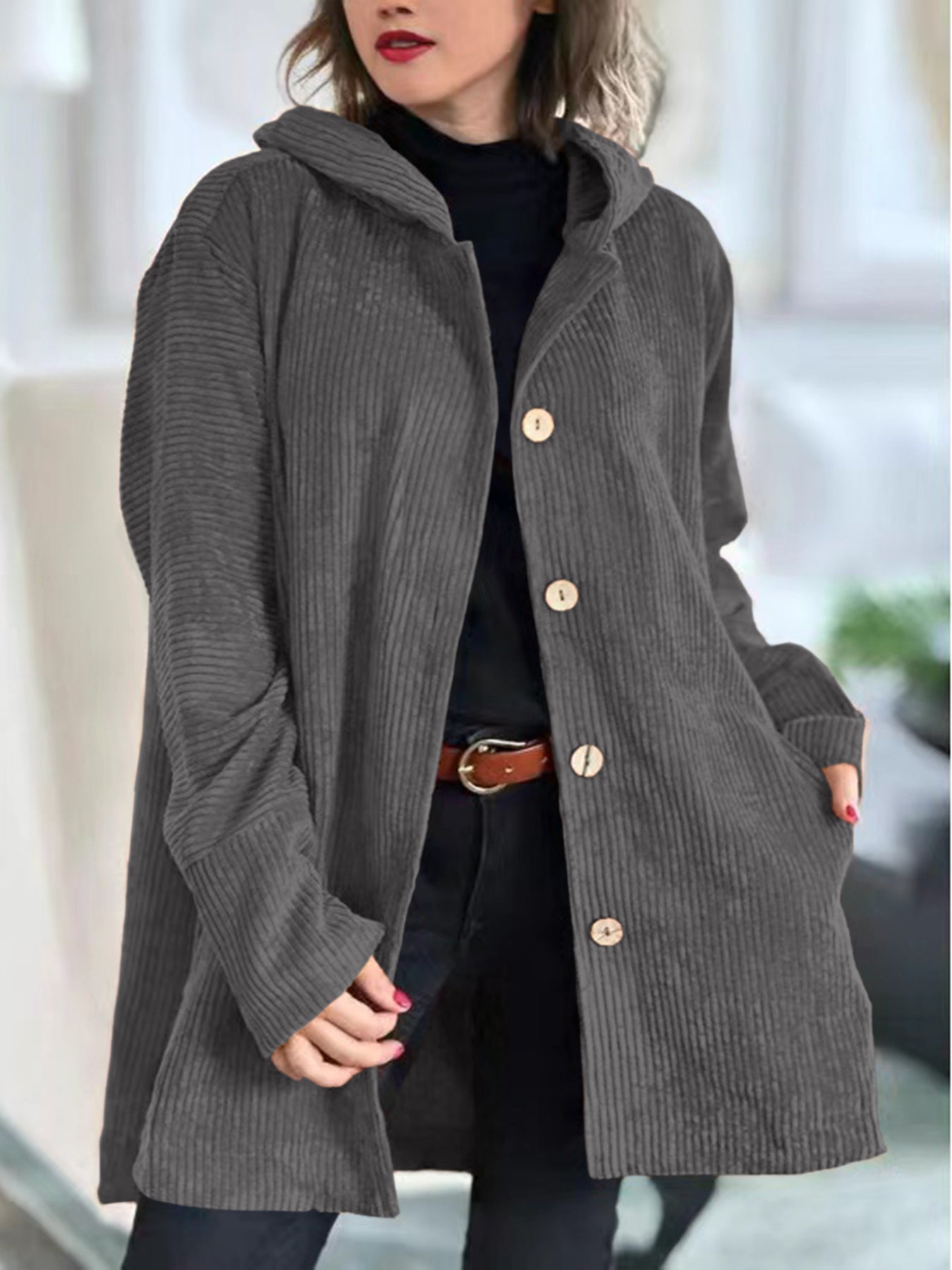 Anne | Luxe Corduroy Hoodie Jasje