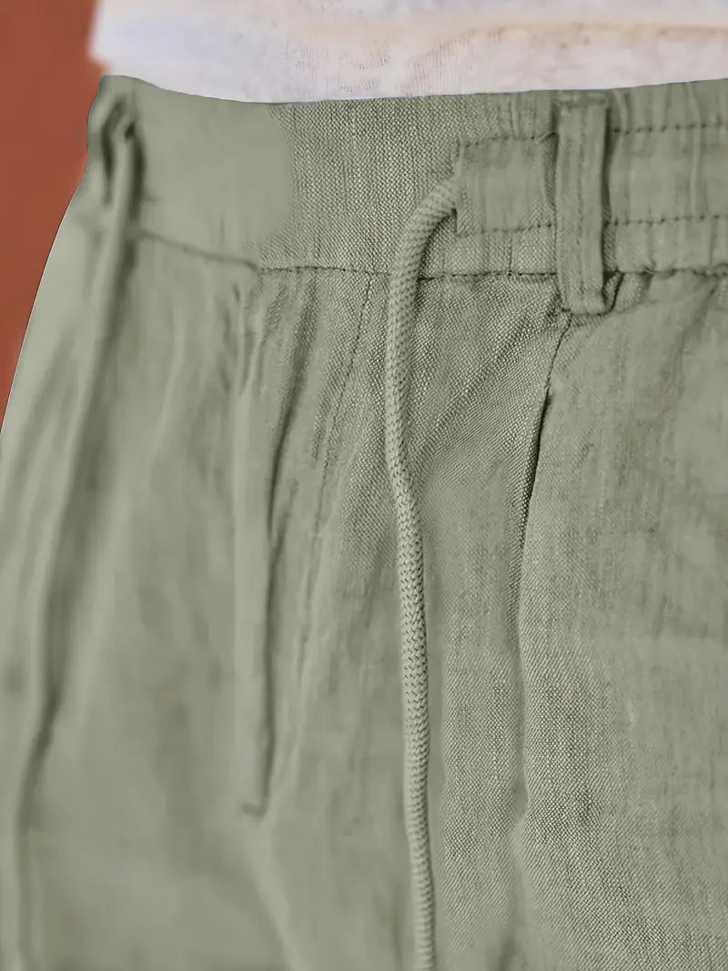 Van Der Waal™ | Linnen Broek met Trekkoord