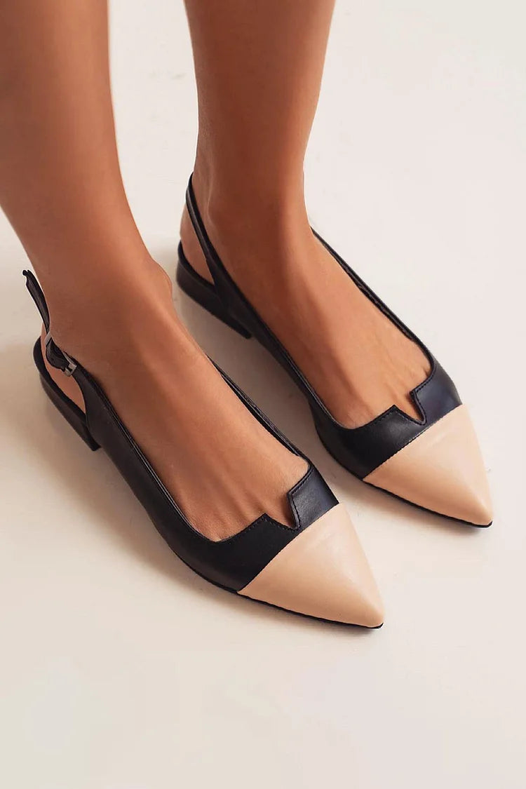 VITTORIA | Elegante ballerina met punt en bicolor details voor een verfijnde stijl