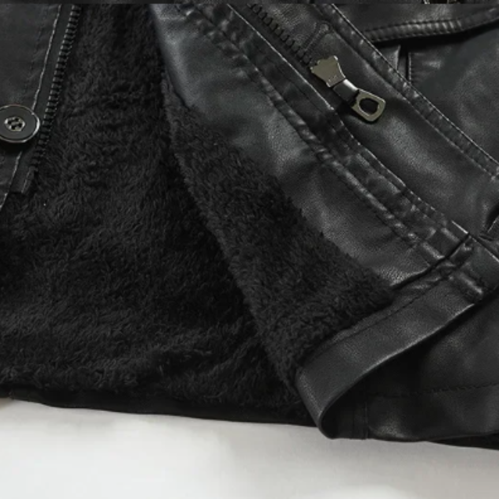 Stan | Elegante lange leren bikerjas