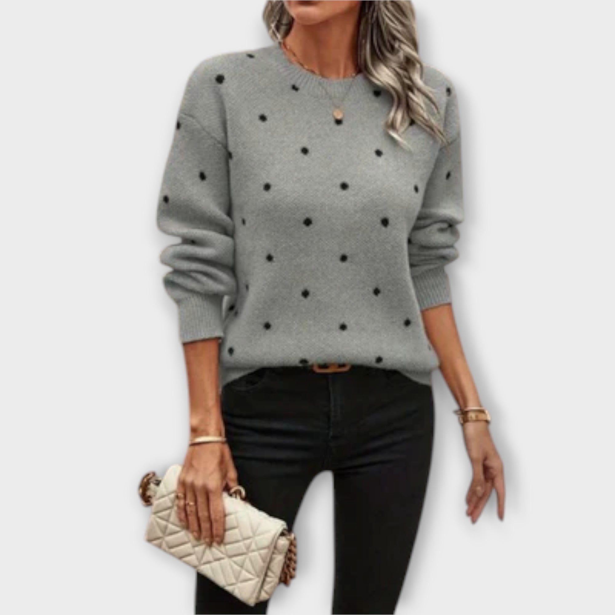Stil&Co – Casual gebreide trui met lange mouwen en stippenmotief