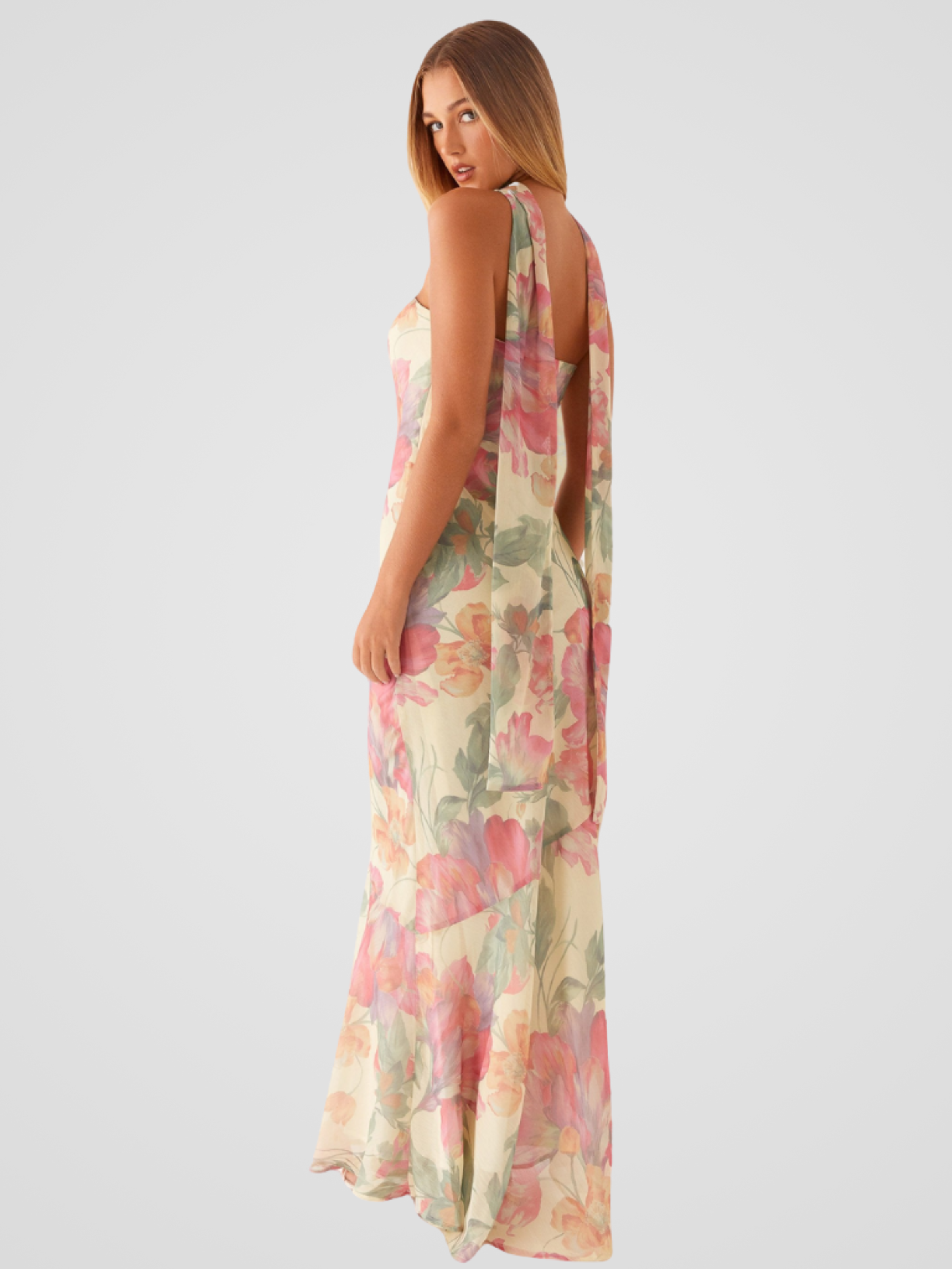 Aperti | Bandeau Jurk in Bloemen Chiffon