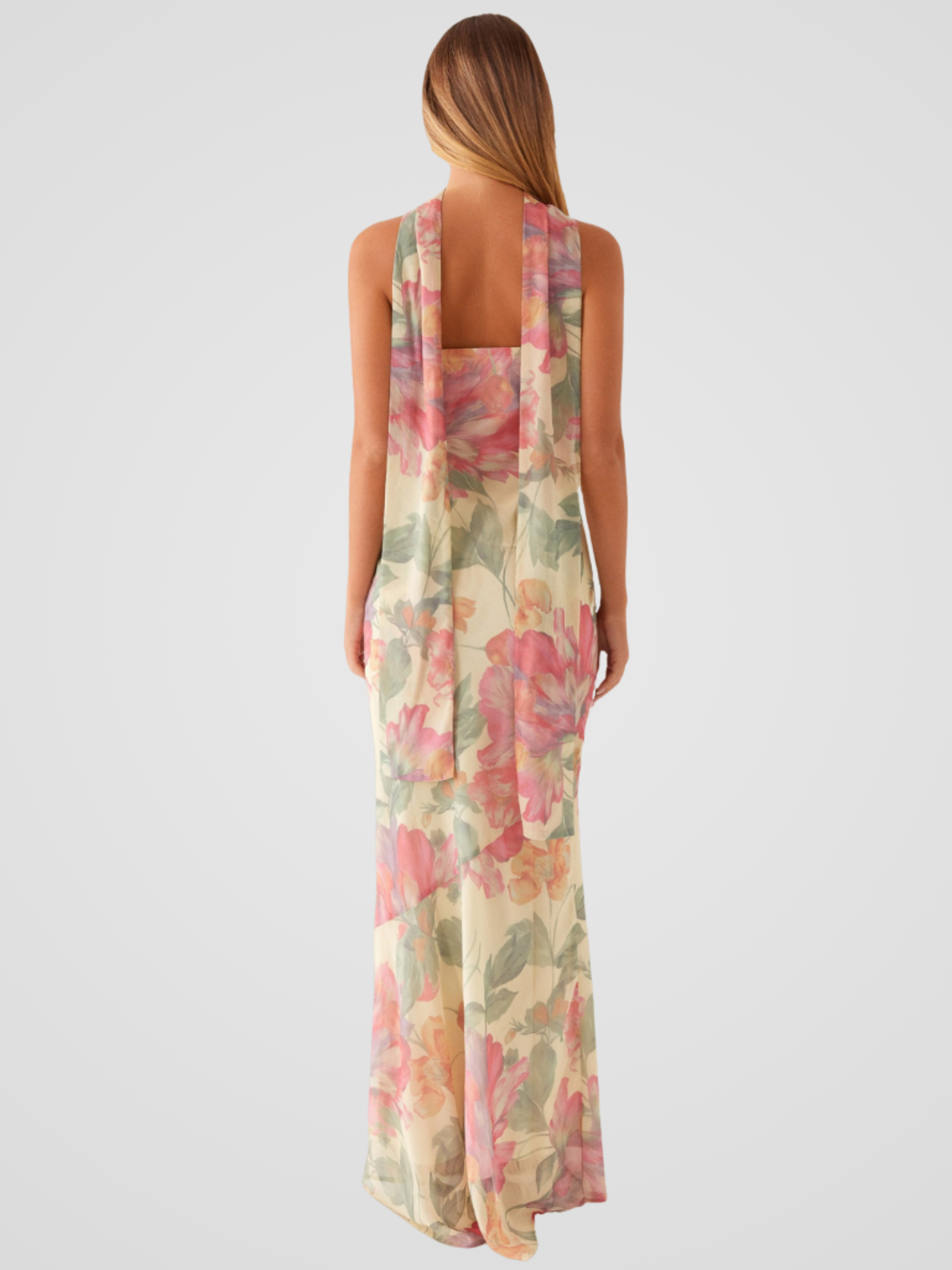 Aperti | Bandeau Jurk in Bloemen Chiffon