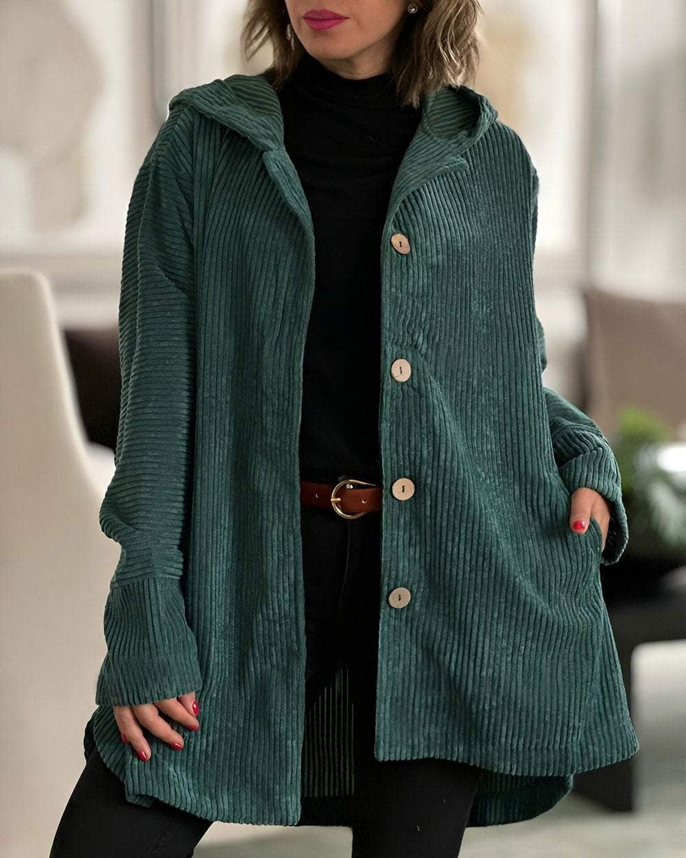 Anne | Luxe Corduroy Hoodie Jasje