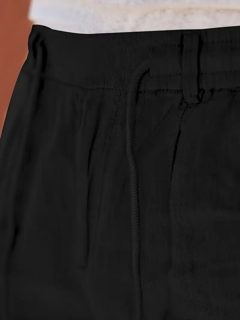 Van Der Waal™ | Linnen Broek met Trekkoord