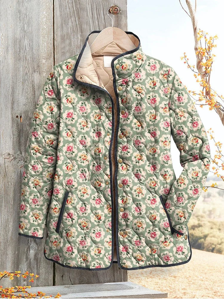 Vintage damesjack met bloemenprint