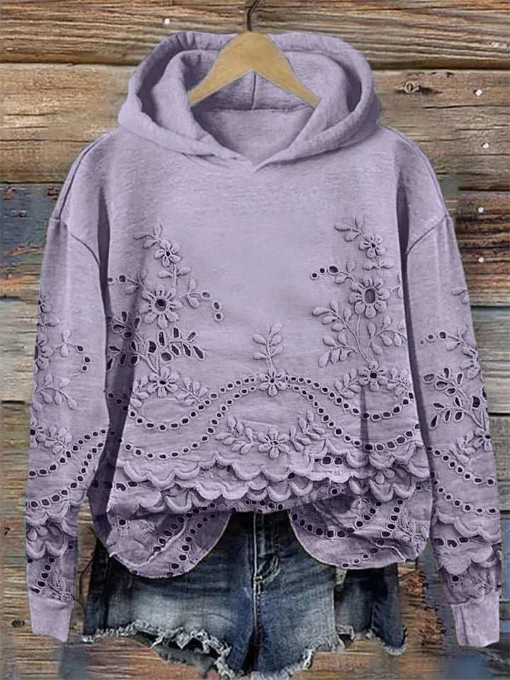 Sacha – Hoodie met Bloemenborduursel