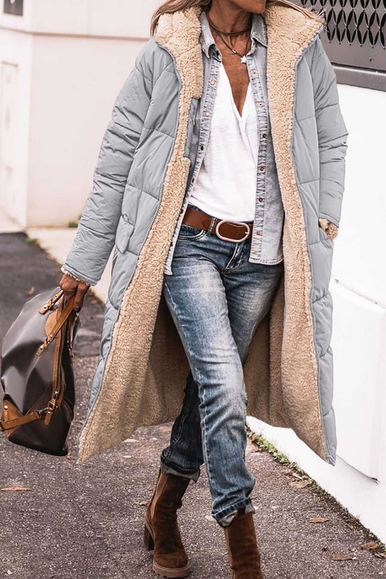 Johna – Luxe Omkeerbare Sherpa Jas