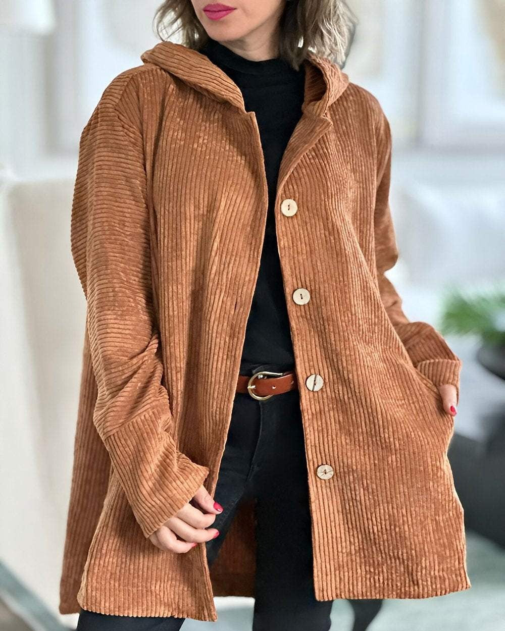 Anne | Luxe Corduroy Hoodie Jasje