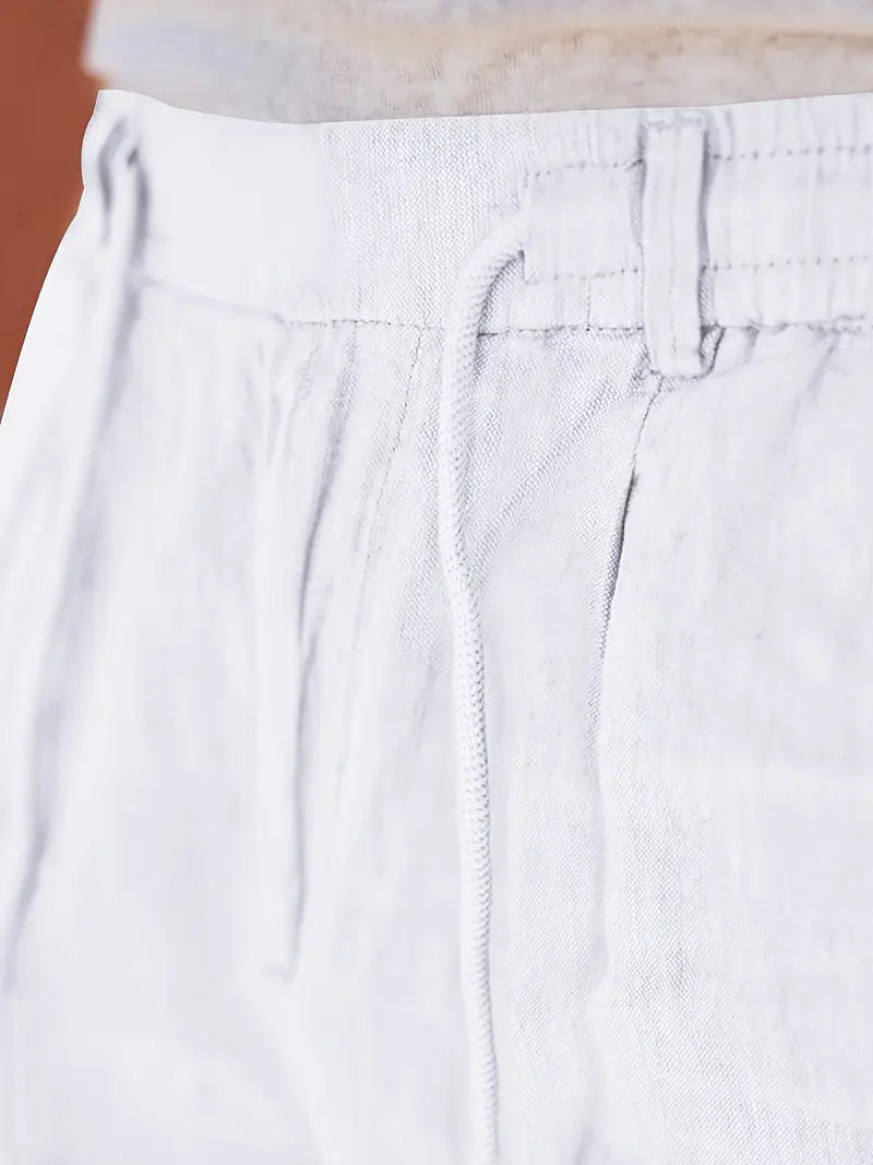 Van Der Waal™ | Linnen Broek met Trekkoord