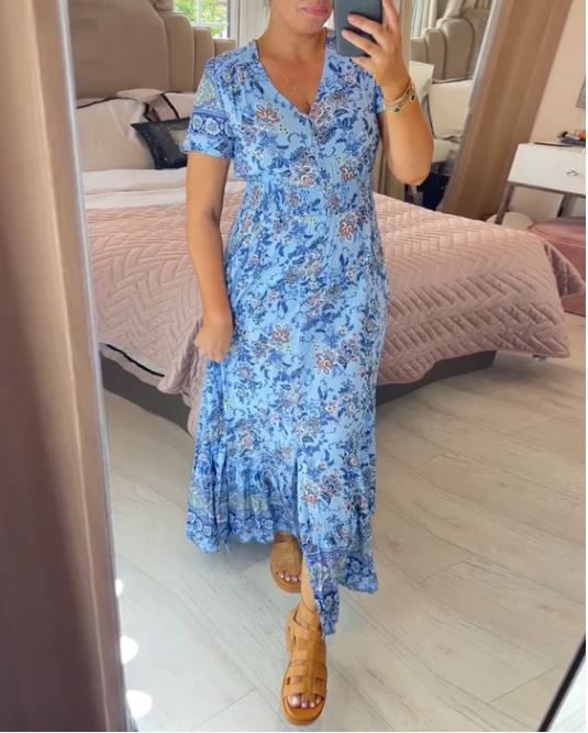 Sofia™ | Jurk met V-hals en bloemenprint