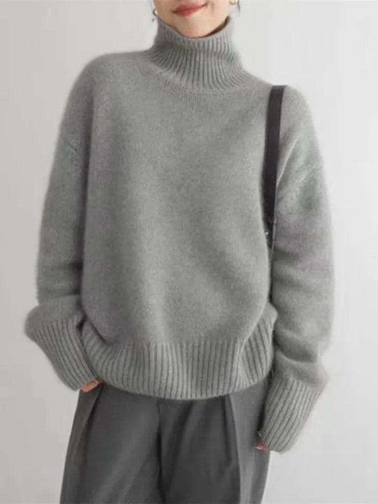 Aurika – Elegante trui met hoge kraag voor de herfstdagen