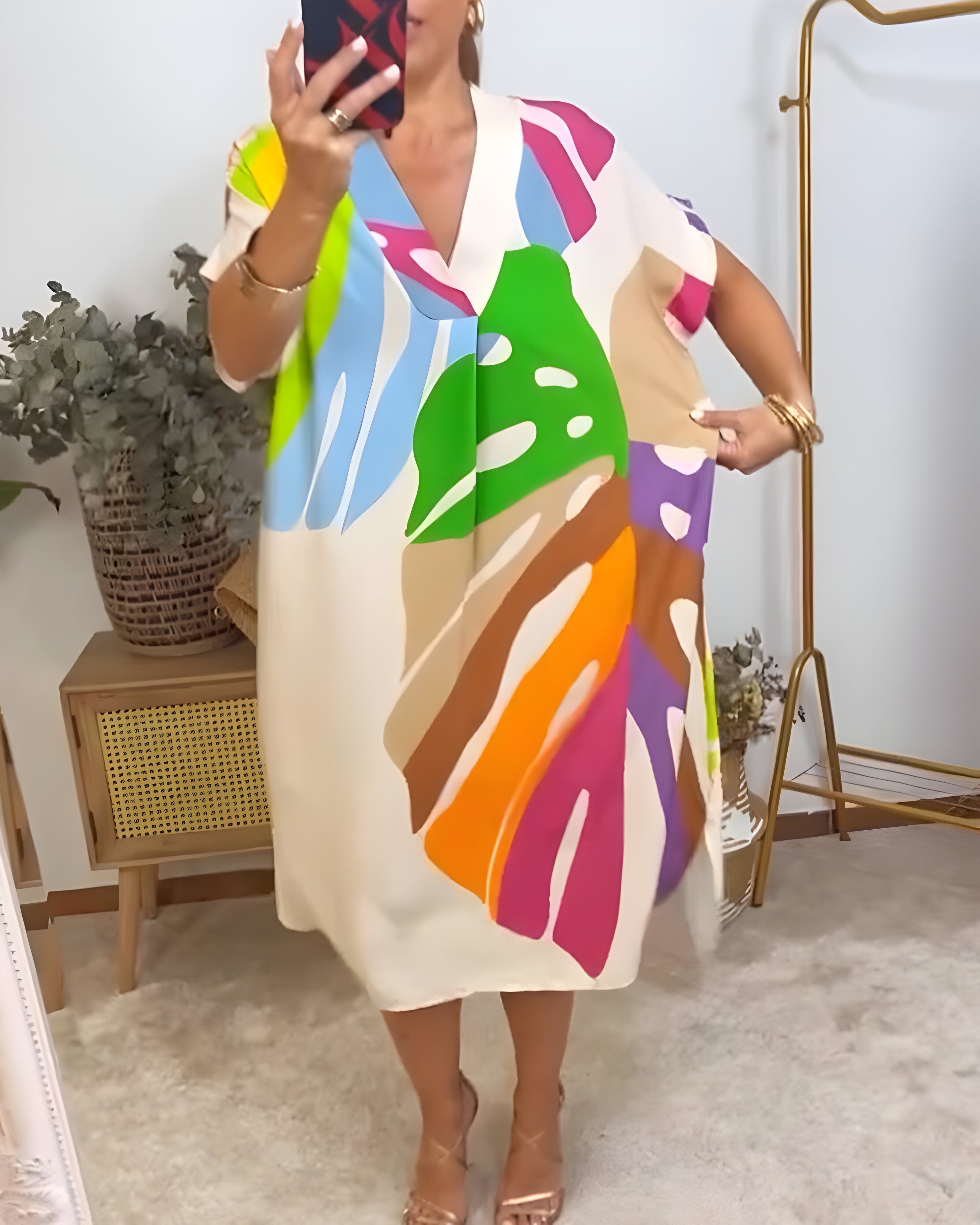 Rosaline™ | Kleurrijke casual jurk