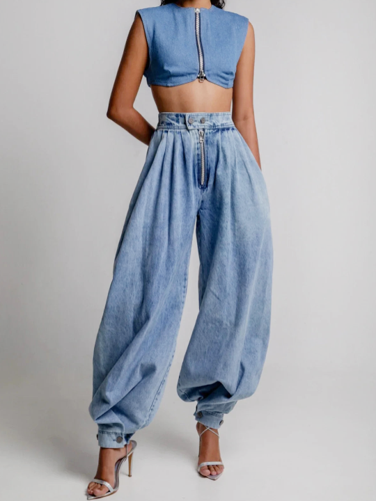 Una™ | Ballon hoge taille jeans