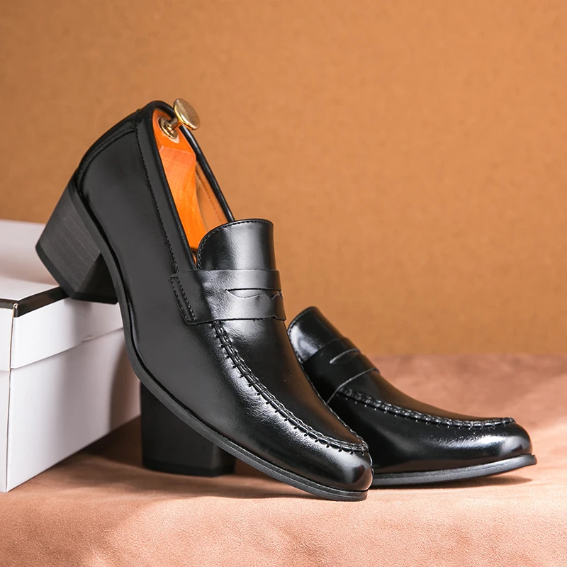 Stil&Co | Leren mocassins met brede hak