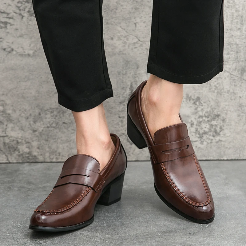 Stil&Co | Leren mocassins met brede hak