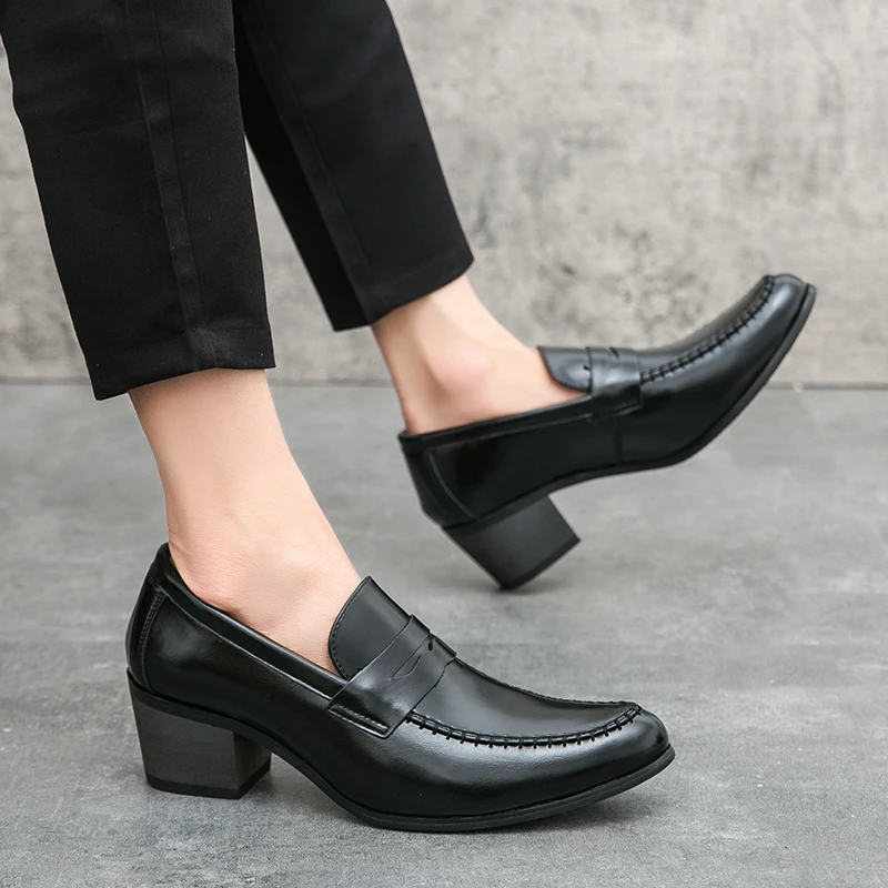 Stil&Co | Leren mocassins met brede hak
