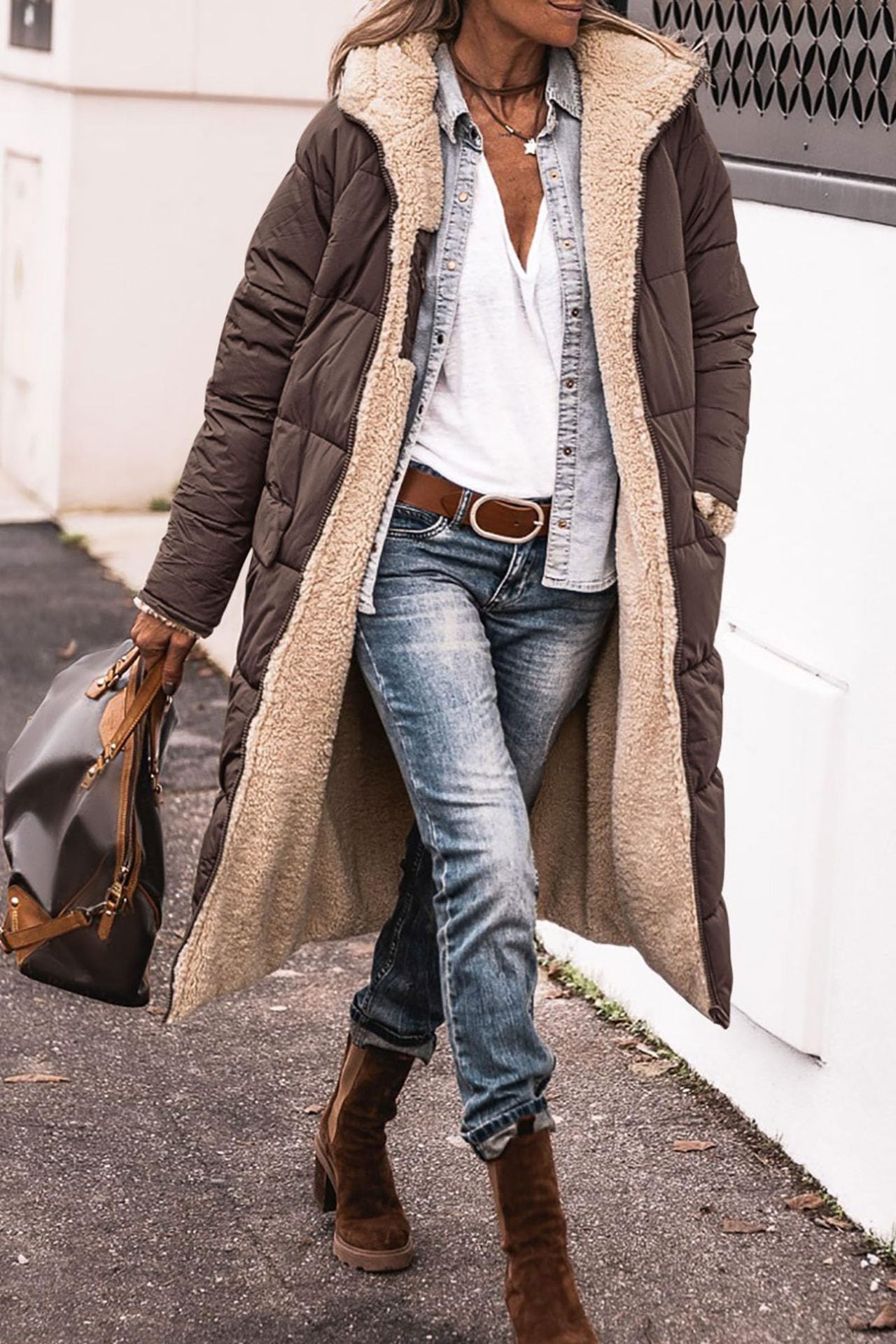 Ariella | Lange Sherpa Jas