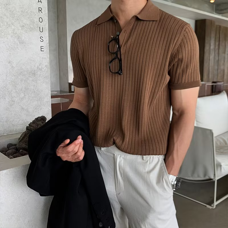 Stil&Co | Gebreide polo met verticale strepen