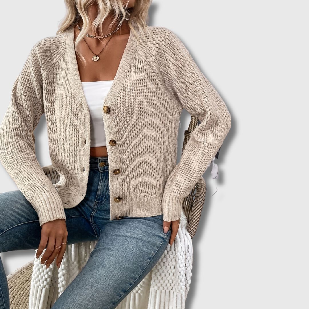 Zoe - Elegante, gelimiteerde damescardigan met knoopjes