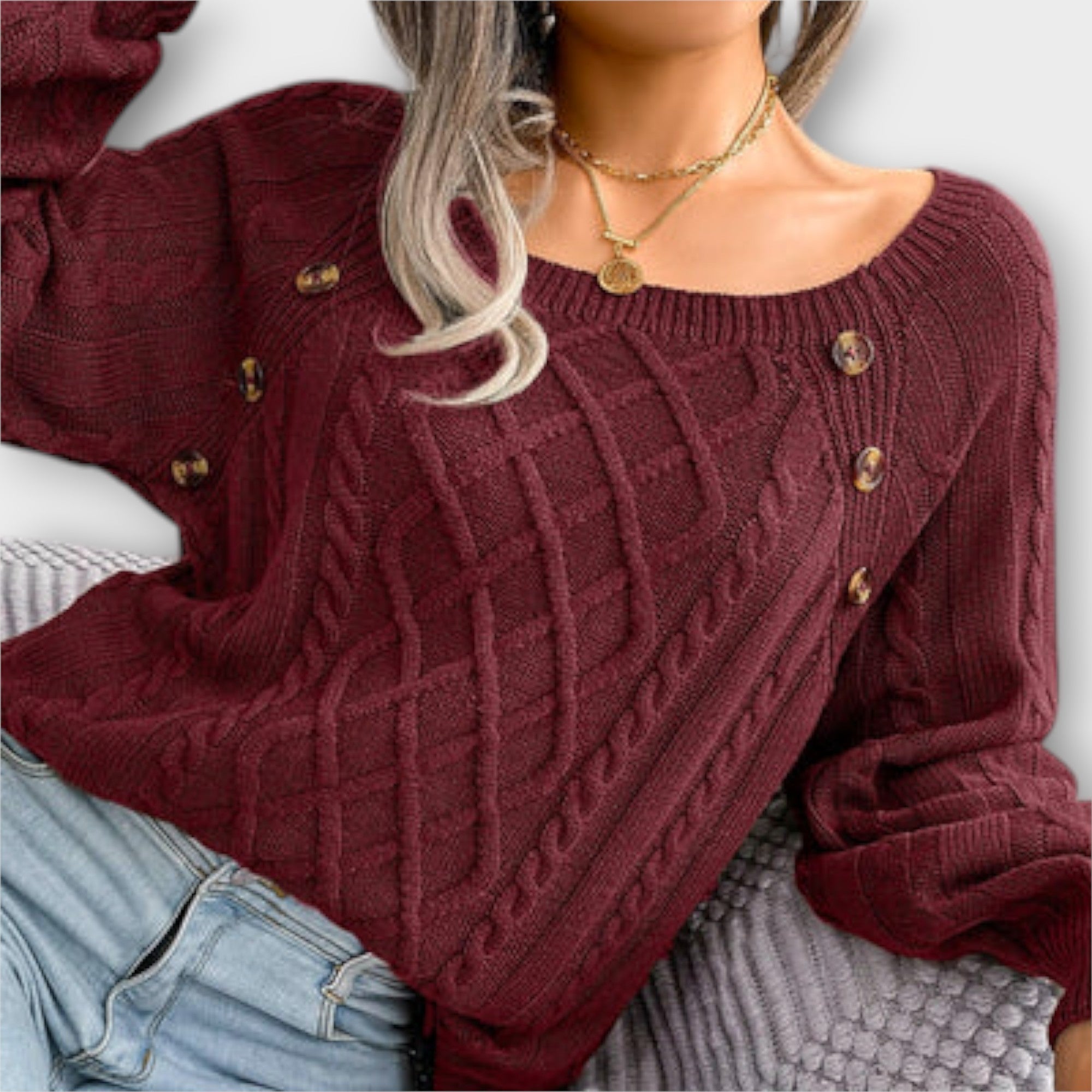 Stil&Co – Gebreide trui met knopen