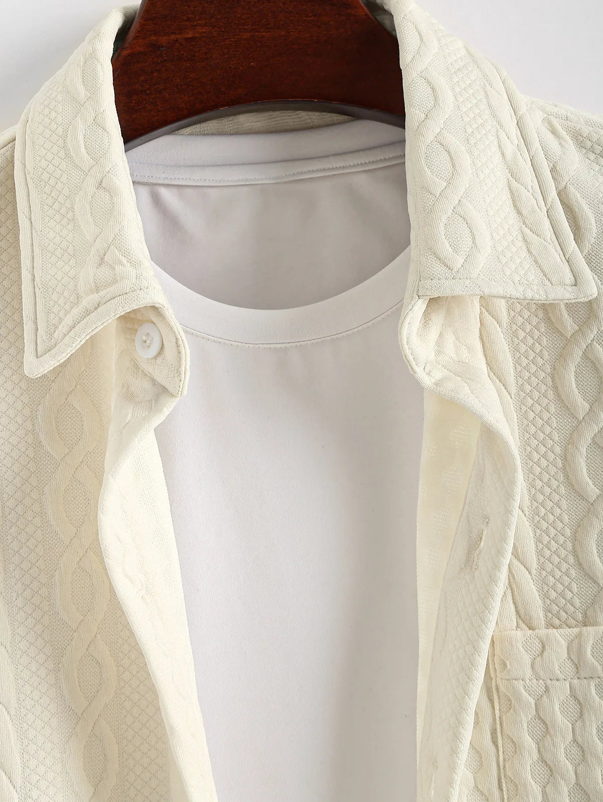 Op maat gemaakte textuur jacquard overhemd