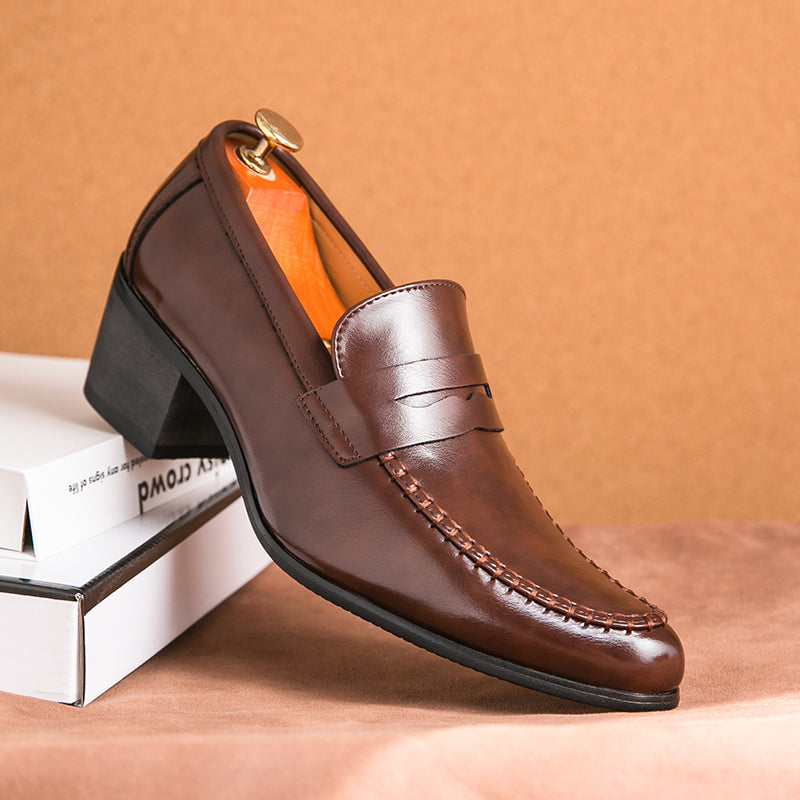 Stil&Co | Leren mocassins met brede hak