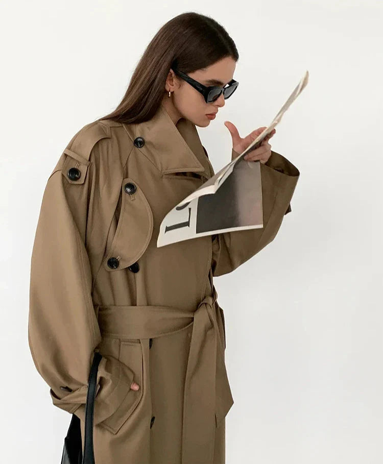 Tess | Oversized Khaki Trenchcoat