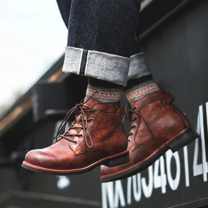 Timo | Retro Luxe Heren Enkellaarzen