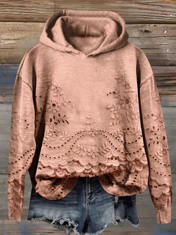 Sacha – Hoodie met Bloemenborduursel