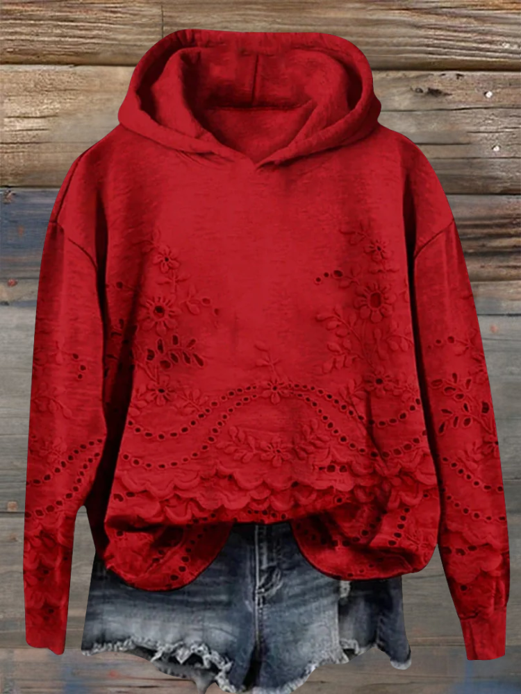 Sacha – Hoodie met Bloemenborduursel