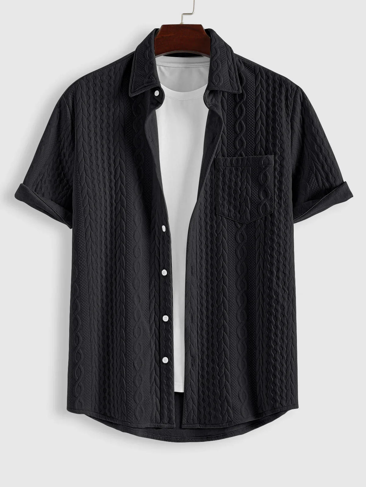 Op maat gemaakte textuur jacquard overhemd