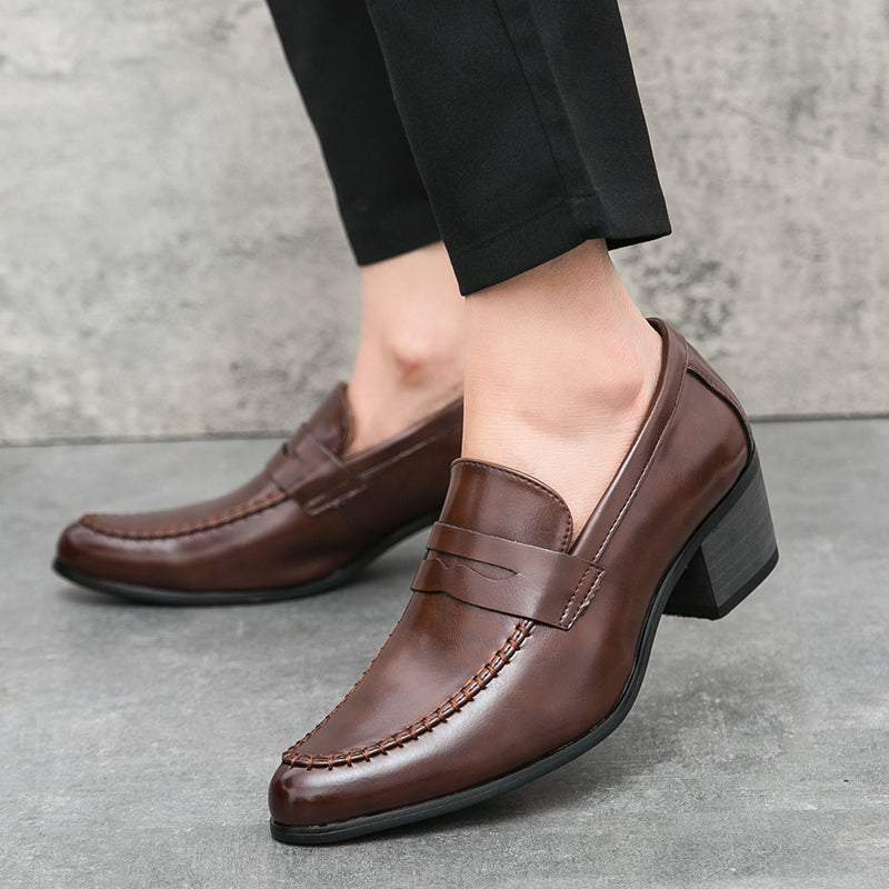 Stil&Co | Leren mocassins met brede hak