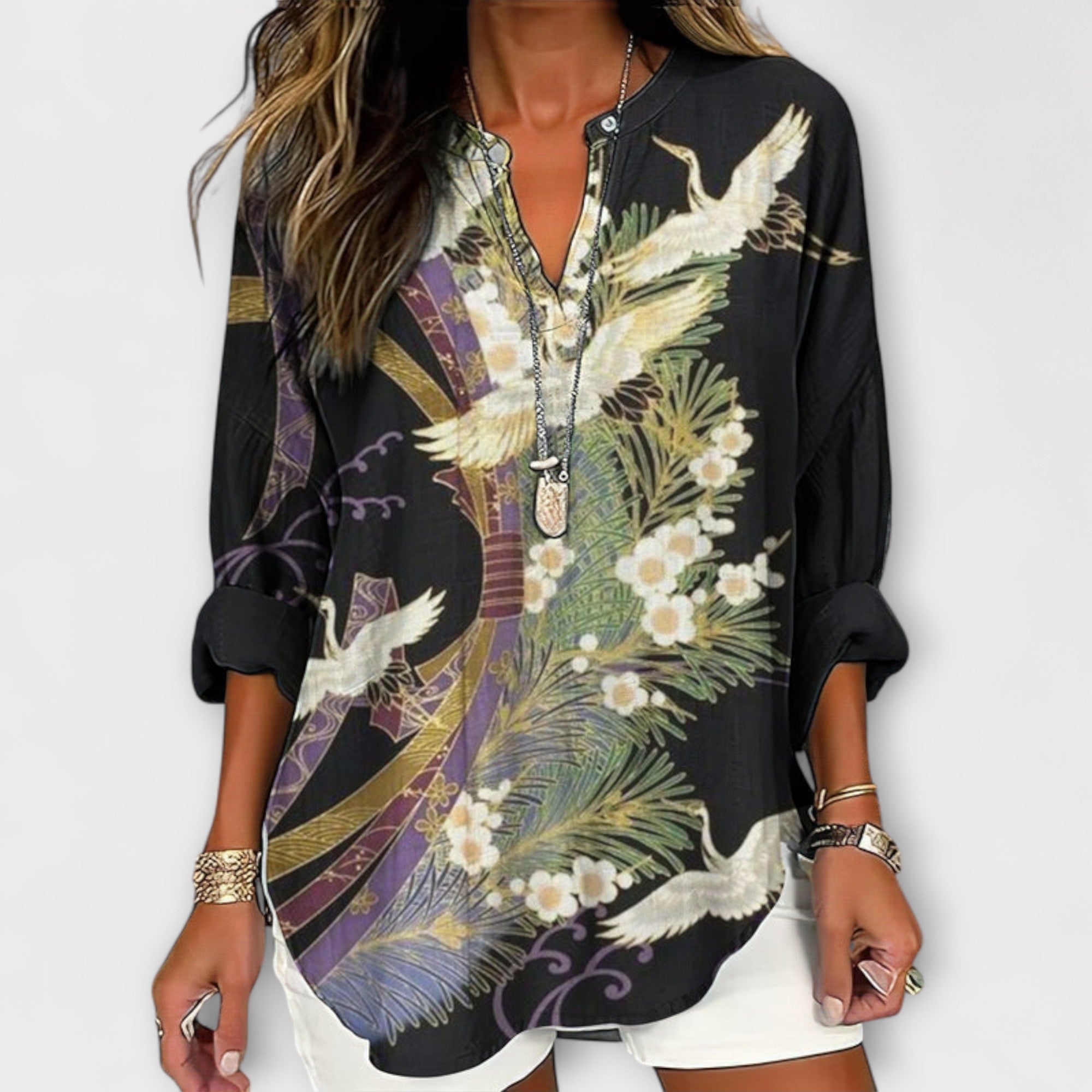 Ellie - Botanische Elegantie Blouse
