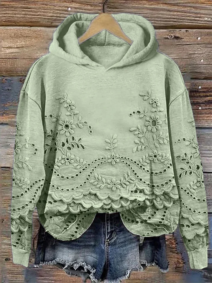 Sacha – Hoodie met Bloemenborduursel