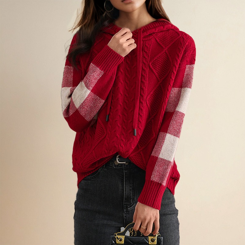 Tamsin - Trui met capuchon en elegant jacquardmotief
