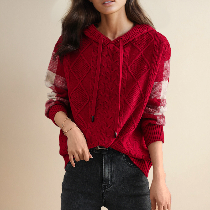 Tamsin - Trui met capuchon en elegant jacquardmotief