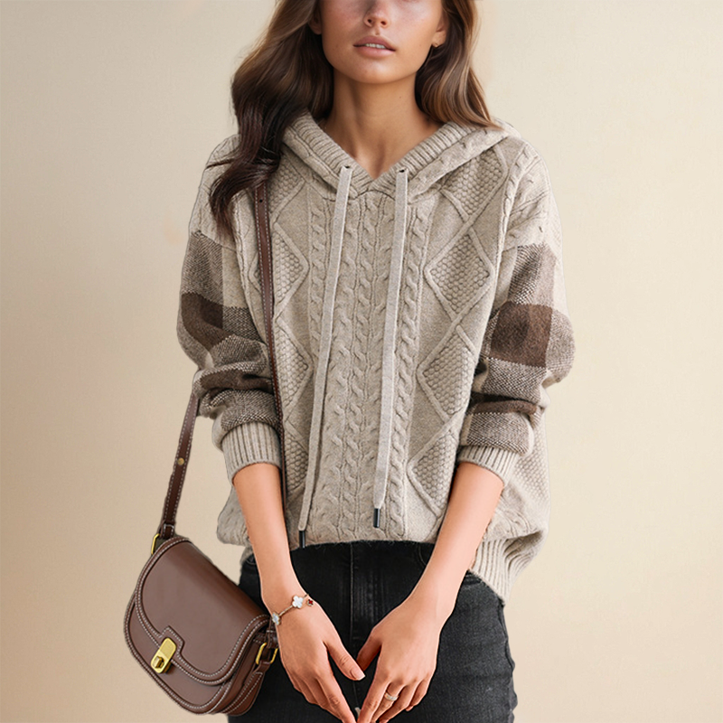 Tamsin - Trui met capuchon en elegant jacquardmotief