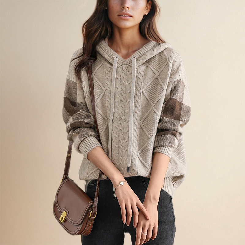 Tamsin - Trui met capuchon en elegant jacquardmotief
