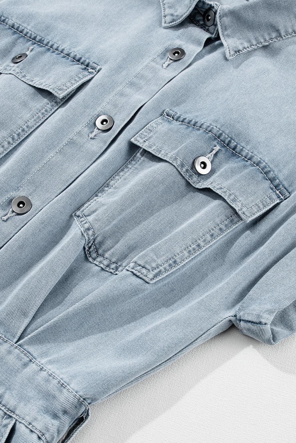 Isabeau | Denimjurk met Elegante, Korte Vleermuismouwen