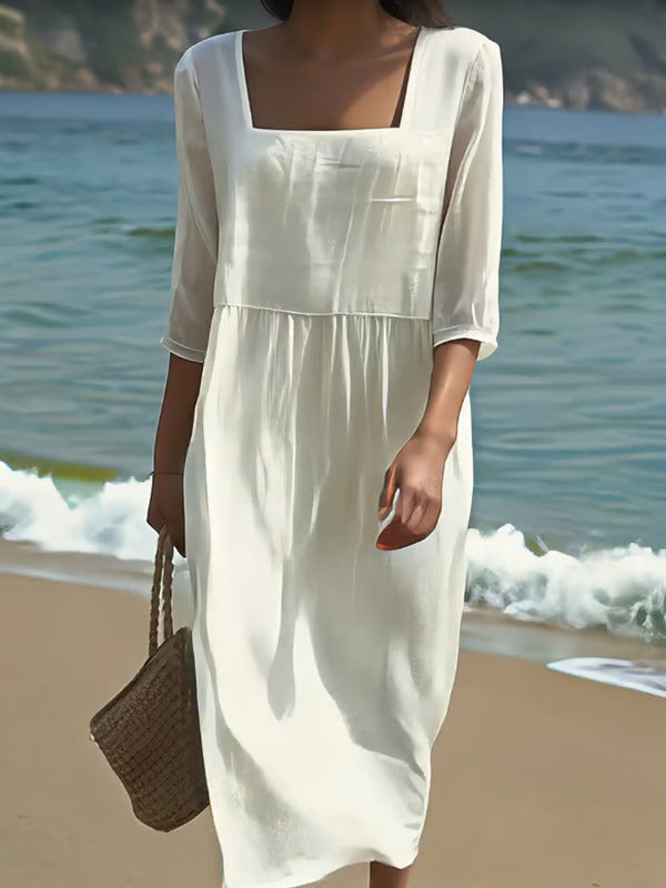 Feliane | Linnen Front Panel Jurk