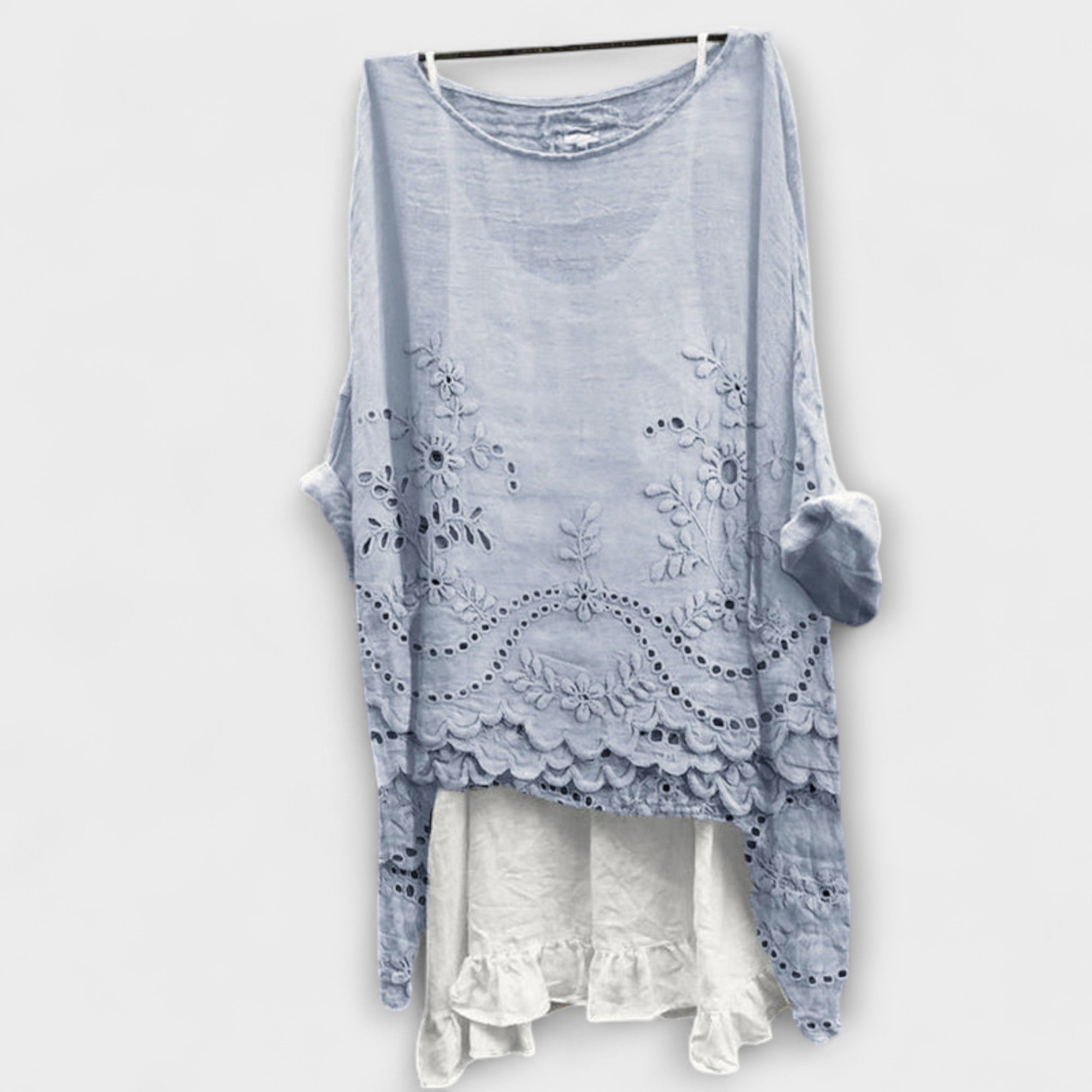 Ella - Blouse with double-layered hem